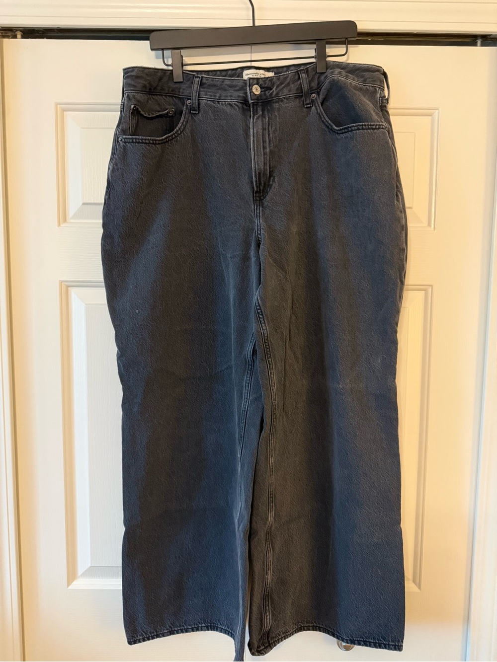Abercrombie & Fitch Black Wide Leg High Rise Jeans